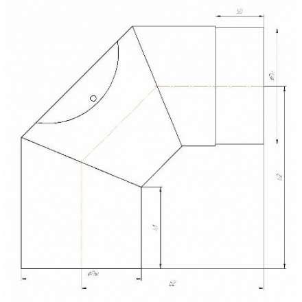 Отвод 90° с ревизией КПД ЧЕРНЫЙ в Бресте