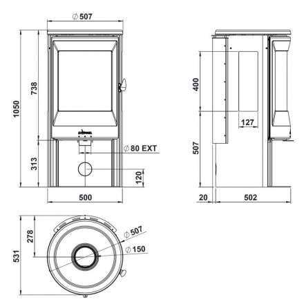 Купить Печь-камин Invicta Poele Neosen Etanche в интерьере чугунная в Бресте в Бресте