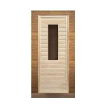 Дверь для бани липа прямоугольное стекло (кор. хвоя) 1900x700 (без петель) купить в Бресте