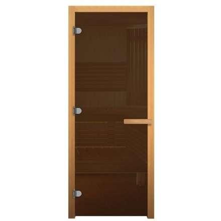 Дверь в баню стеклянная Везувий Бронза 1700x700 мм 716 GB Магнит ОСИНА (8 мм, 3 петли) купить в Бресте