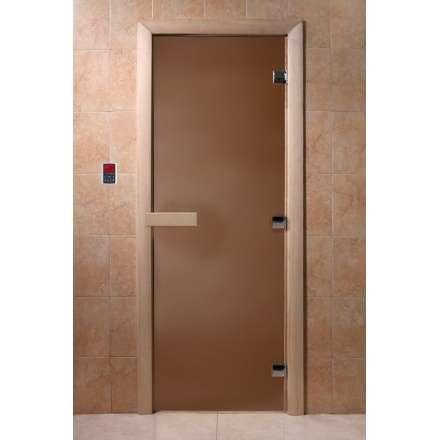 Дверь для сауны Doorwood Теплая ночь 1900x700 (коробка листва, стекло 8 мм, 3 петли) купить в Бресте