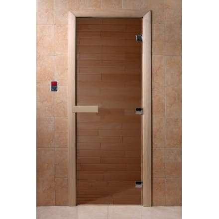 Дверь для бани Doorwood Теплый день 1700x700 (стекло 8 мм, 3 петли) купить в Бресте