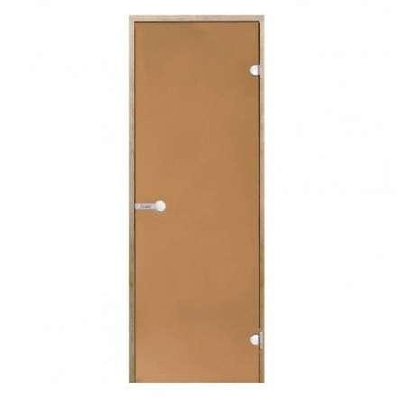 Дверь для бани стеклянная Harvia 8/21 коробка ольха, бронза в Бресте