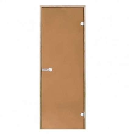 Дверь для бани стеклянная Harvia 7/19 коробка ольха, бронза в Бресте