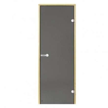 Дверь для бани стеклянная Harvia 7/19 коробка сосна, серая в Бресте