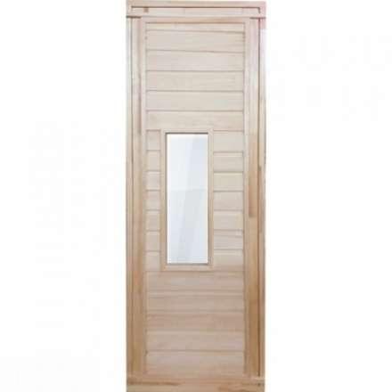 Дверь для бани деревянная 1700х700мм со стеклом купить в Бресте