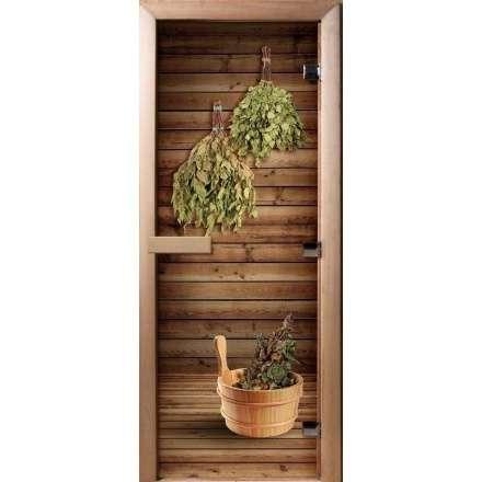 Дверь для сауны Doorwood с фотопечатью A004 1900x700 в Бресте
