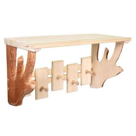 Полка-вешалка 5 крючков резная в Бресте