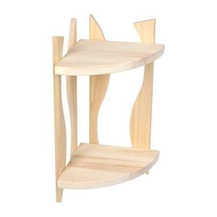 Полка угловая фигурная двухярусная 25х25х50 см из лиственных пород купить в Бресте