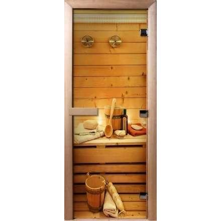 Дверь для сауны Doorwood с фотопечатью A033 1900x700 в Бресте