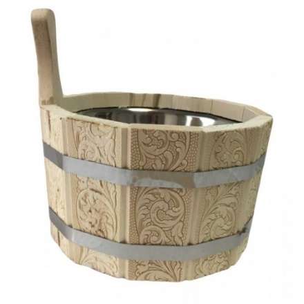 Ушат шайка 3л с нержавеющей вставкой (ЛТ-10) с тиснением Цветы купить в Бресте