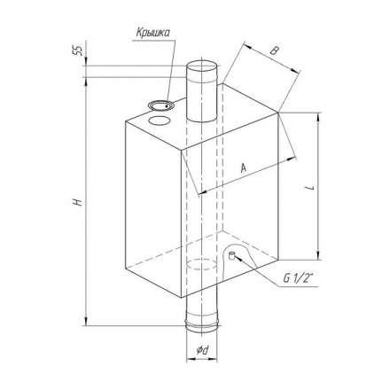 Бак Ferrum Комфорт прямоугольный на трубе 73 л в Бресте