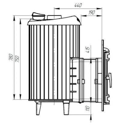 Печь банная ProMetall Атмосфера L+ в ламелях из натурального камня Змеевик в Бресте