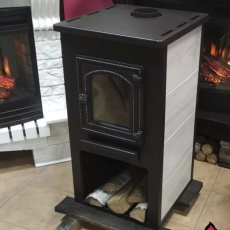 Недорогая печь-камин со стеклом ЭТНА (ДТ-4С) ? 115 мм для дома и дачи Амазонка бай фото в Бресте