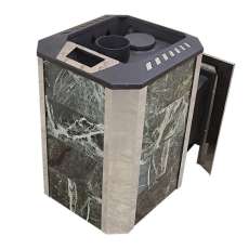 Печь Пегас 16 панорама в камне змеевик в Бресте