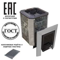 Печь Пегас 16 нерж со стеклом в камне змеевик в Бресте