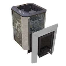 Печь Пегас 16 нерж со стеклом в камне змеевик купить в Бресте