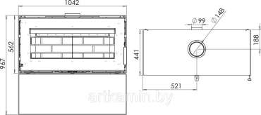 Печь-камин Мета-Бел АОТ 10.0-05 Монблан в Бресте