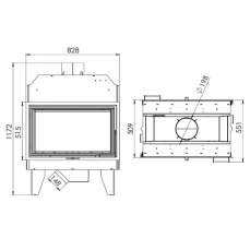 Топка каминная Мета-Бел ТКТ 10.0-05 (в модификации Аврора С2) в Бресте