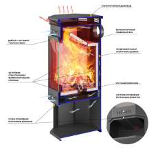 Печь-Камин ASTON 11кВт (180 м3) угловой в Бресте