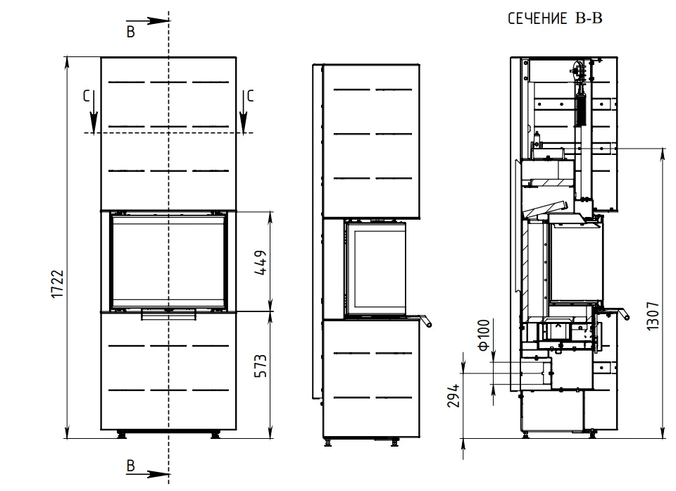 Печь-камин АОТ 7.0-01 в модификации Селена 7 в Бресте