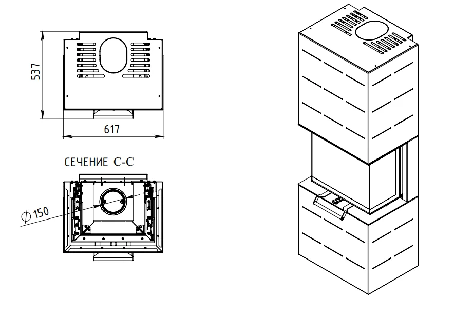 Печь-камин АОТ 7.0-01 в модификации Селена 7 в Бресте