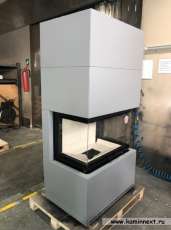 Камин Родос 800 ЧЕРНЫЙ шамот белый в Бресте