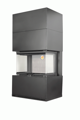 Камин Родос 800 ЧЕРНЫЙ шамот белый в Бресте