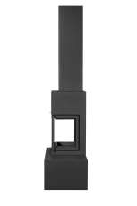 Камин МАДРИД на дровнике Гигант слева черный\белый шамот в Бресте