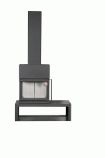 Камин МАДРИД на дровнике Гигант слева черный\белый шамот в Бресте