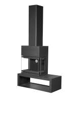 Камин МАДРИД на дровнике Гигант слева черный\белый шамот в Бресте