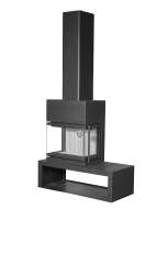 Камин МАДРИД на дровнике Гигант слева черный\белый шамот в Бресте