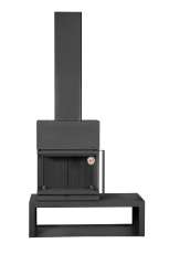 Камин МАДРИД на дровнике Гигант слева черный\белый шамот в Бресте