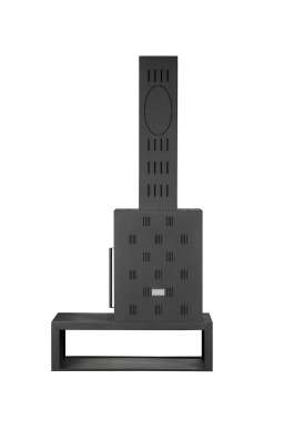 Камин МАДРИД на дровнике Гигант слева черный\белый шамот в Бресте