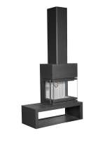Камин МАДРИД на дровнике Гигант справа черный\белый шамот в Бресте