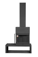 Камин МАДРИД на дровнике Гигант справа черный\белый шамот в Бресте