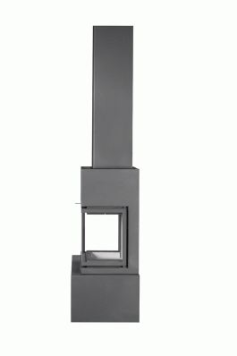 Камин МАДРИД на дровнике Гигант справа черный\белый шамот в Бресте