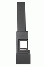 Камин МАДРИД на дровнике Гигант центральный черный\белый шамот в Бресте