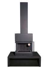 Камин МАДРИД на дровнике Гигант центральный черный\белый шамот в Бресте