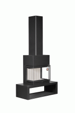 Камин МАДРИД на дровнике Гигант центральный черный\белый шамот в Бресте