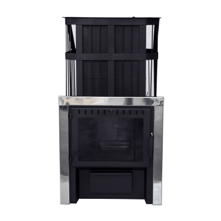 Печь банная Сибирь-24 c закрытой каменкой, панорамная дверца в Бресте