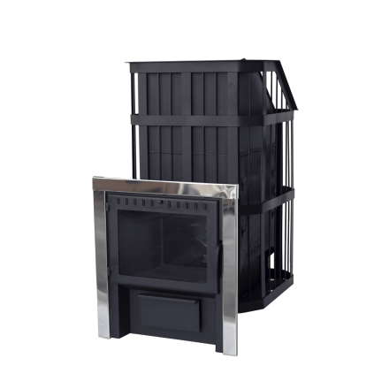 Печь банная Сибирь-24 c закрытой каменкой, панорамная дверца Амазонка бай фото в Бресте