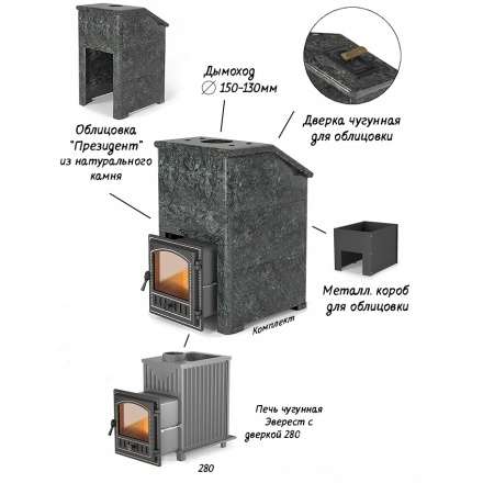 Комплект Президент Везувий Эверест 24 (280) Пироксенит Элит в Бресте