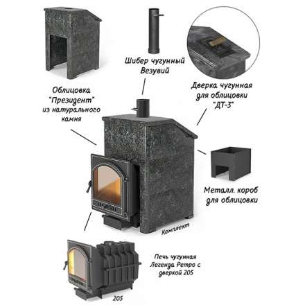 Комплект Президент Везувий Легенда Ретро 205 Талькохлорит в Бресте