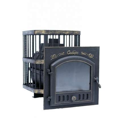 Печь банная Сибирь-24 с каминной дверцей Сибирь (545х545) в Бресте