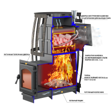 Печь для бани Везувий Легенда Русский Пар Ковка 30 (271) в Бресте
