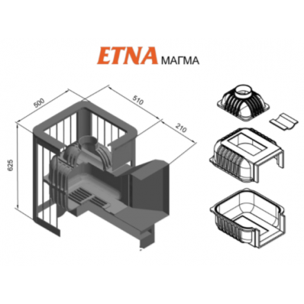 Печь для бани Этна Магма 18 (Панорама) в Бресте