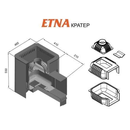 Печь для бани Этна Кратер 18 (ДТ-4С) в Бресте