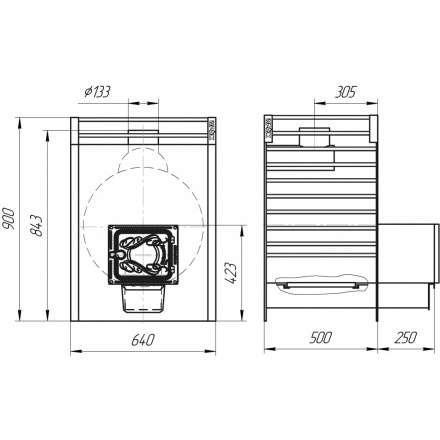 Печь для бани Добросталь Жара-люкс 30 чугунная дверка в Бресте
