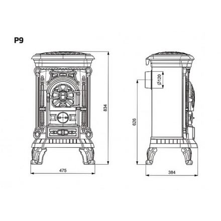 Печь-камин Kawmet P9 (8 кВт) EKO в Бресте